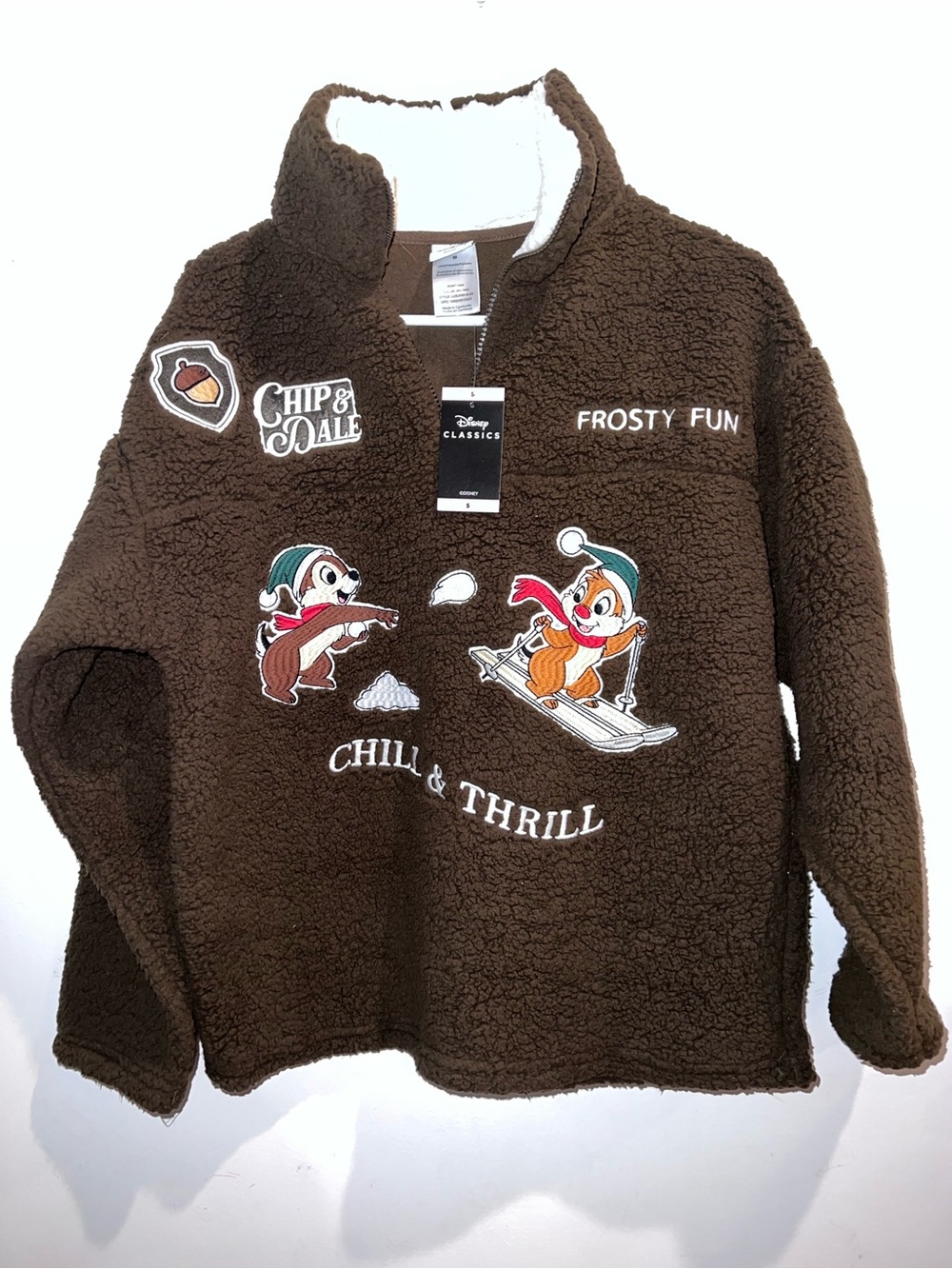 Disney Brown Chip & Dale Sherpa Pullover